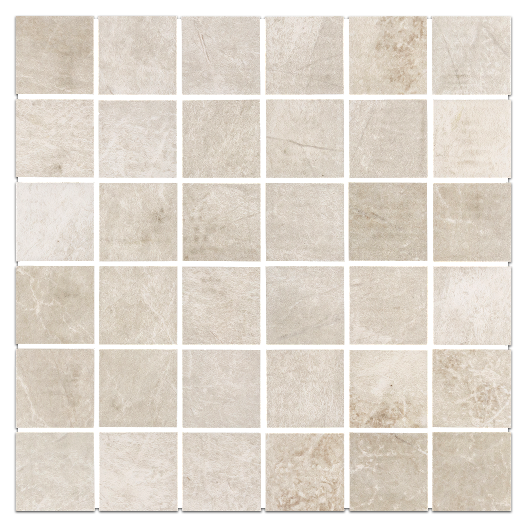 Elon Nuance White Shell Porcelain 2x2 Straight Stack Field Mosaic 12x12x0.375 Semi Polished MP302P Surface Group International Product