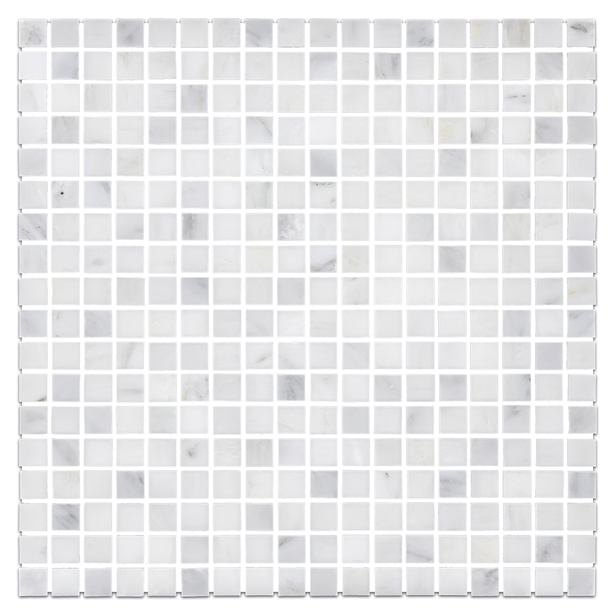 Elon Pearl White Marble 0.625x0.625 Straight Stack Field Mosaic 12x12x0.375 Honed - Surface Group International