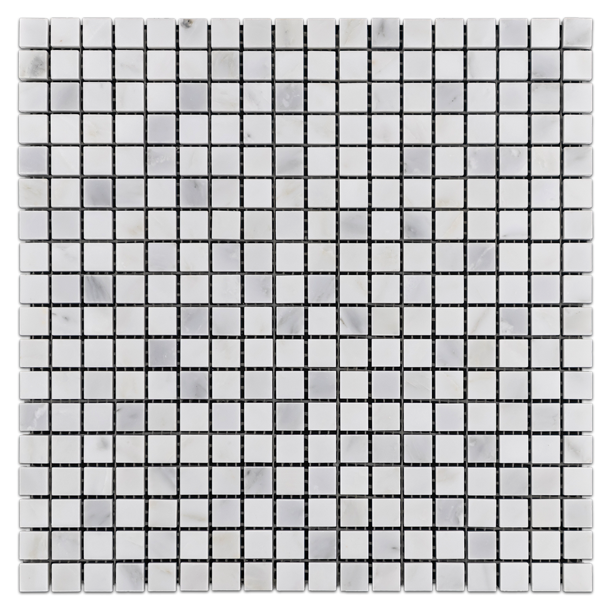 Elon Pearl White Marble 0.625x0.625 Straight Stack Field Mosaic 12x12x0.375 Polished - Surface Group International Product