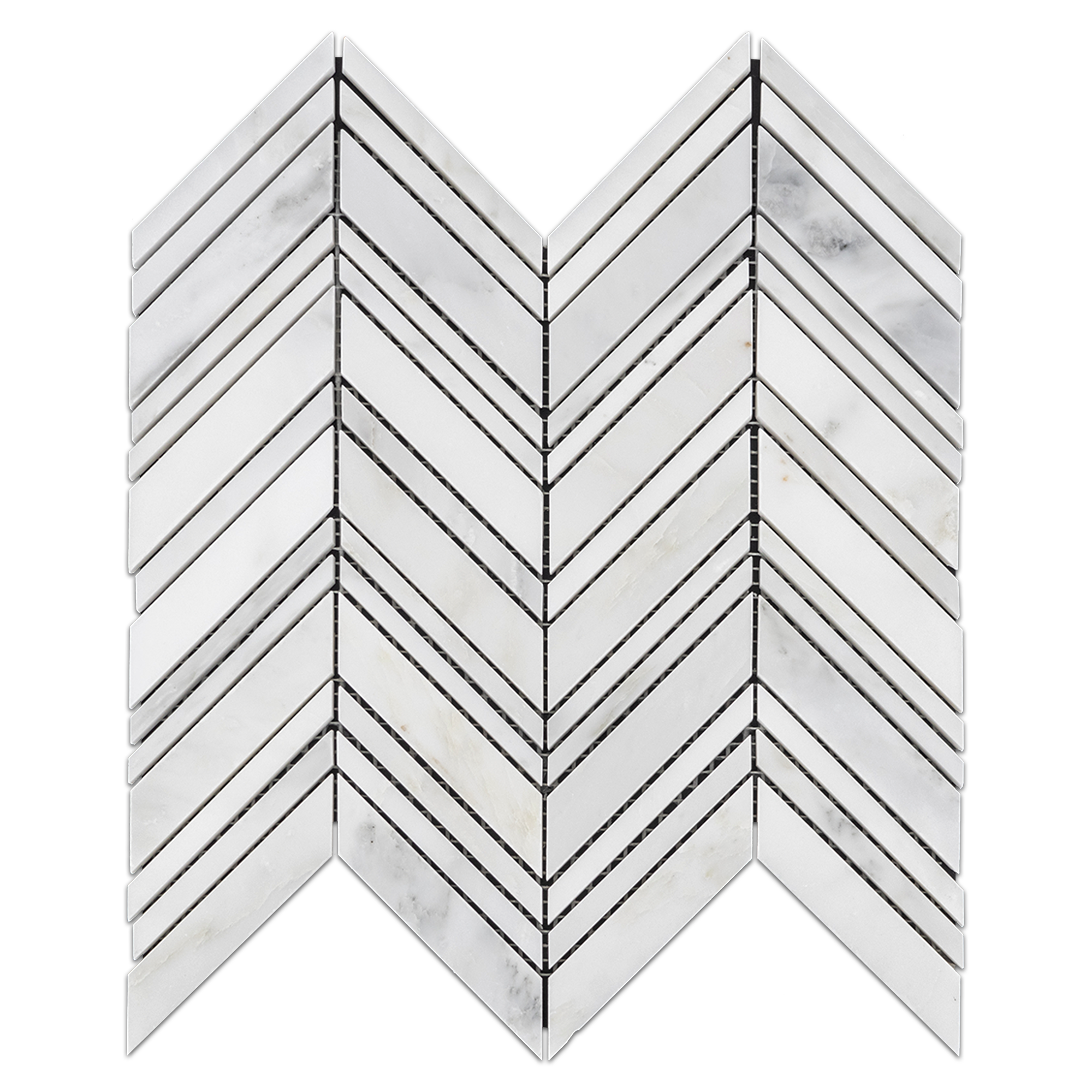 Elon Pearl White Marble Bordered Chevron Field Mosaic 11x11_375x0_375 Honed AM1166H Surface Group International Product