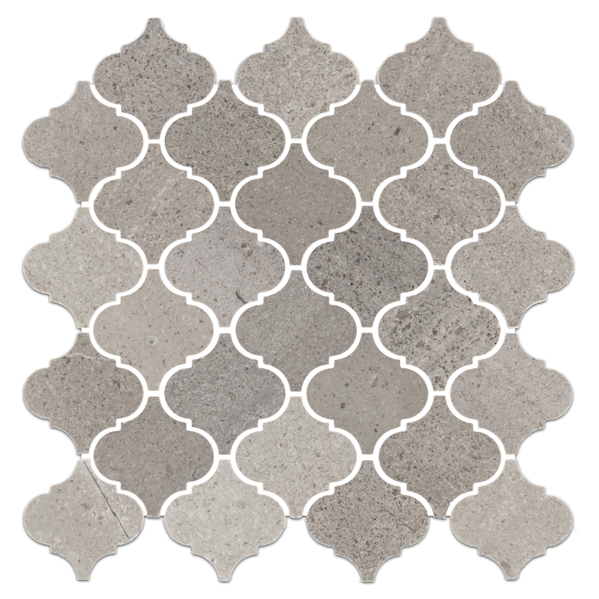 Elon Sand Dollar Marble 3 Lantern Field Mosaic 12x12 Tile - Polished Finish - Surface Group International Product