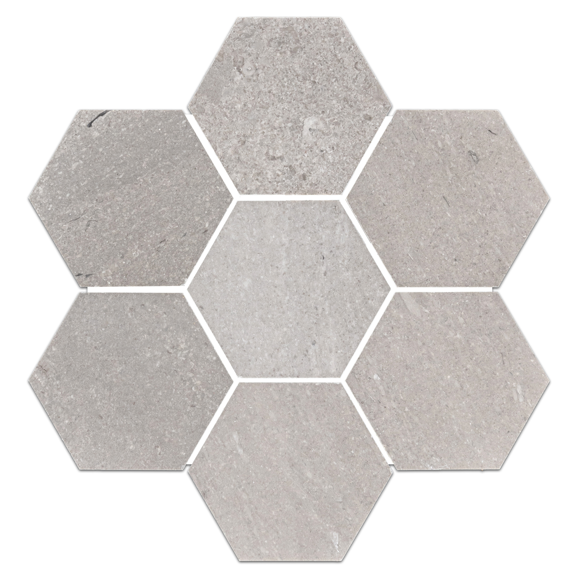 Elon Sand Dollar Marble 5 Hexagon Field Mosaic 11.625x13.625x0.375 Honed - Surface Group International