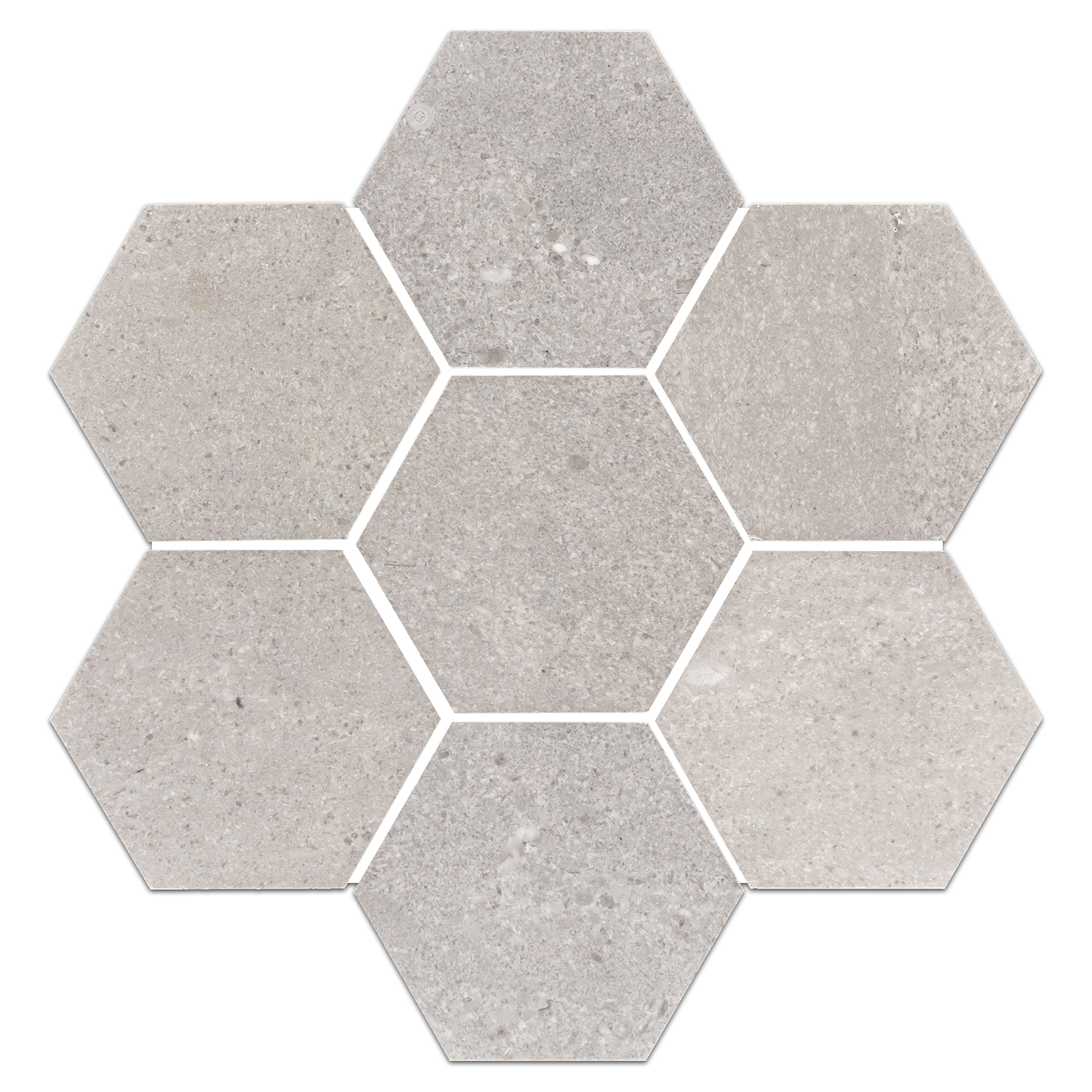 Elon Sand Dollar Marble 5 Hexagon Field Mosaic 11.625x13.625x0.375 Polished - Surface Group International