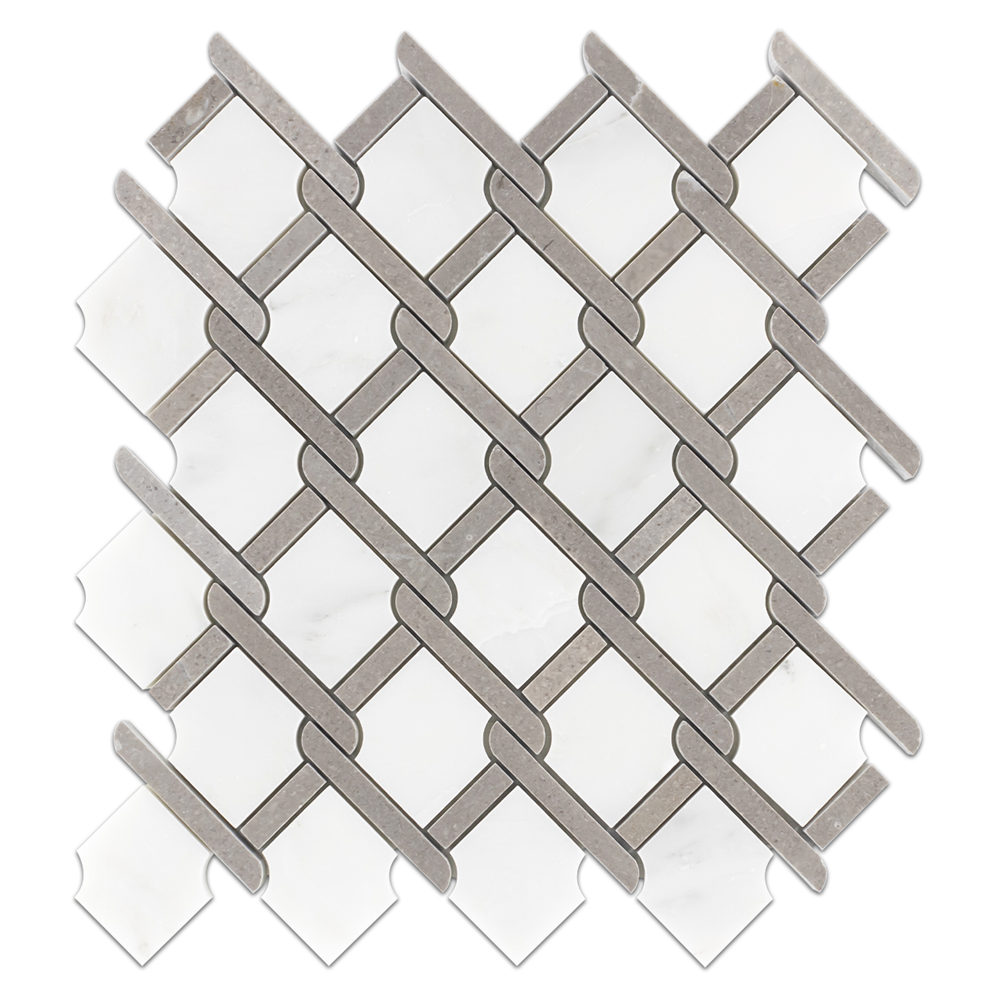 Elon Sand Dollar Marble Argyle Field Mosaic 11x12x0.375 Polished Tile - Surface Group International Product