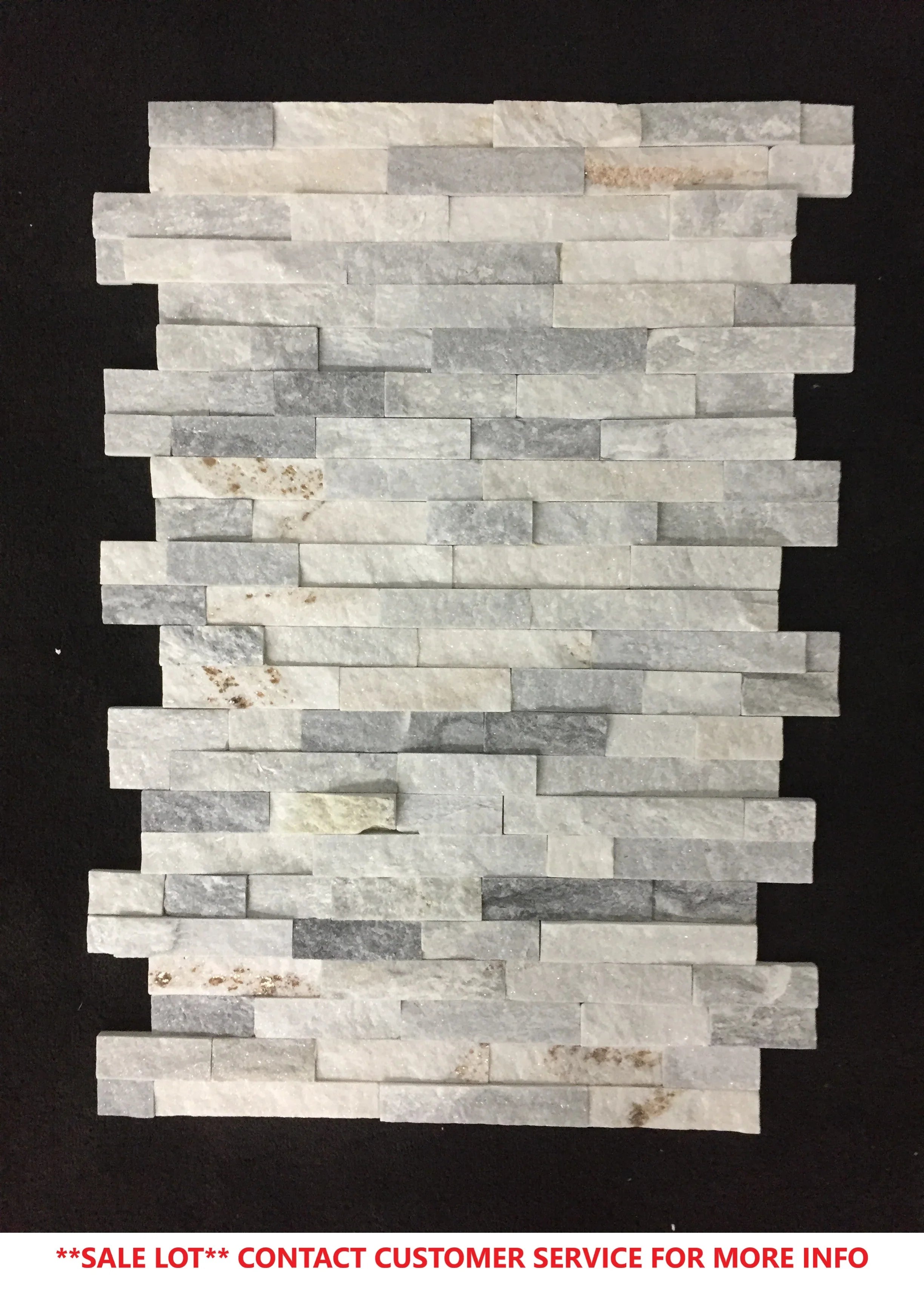 Elon Silver Sky Quartzite Interlocking Veneer Panel Flat 6x23.625x0.6875 Cleft SV125 Surface Group International Product