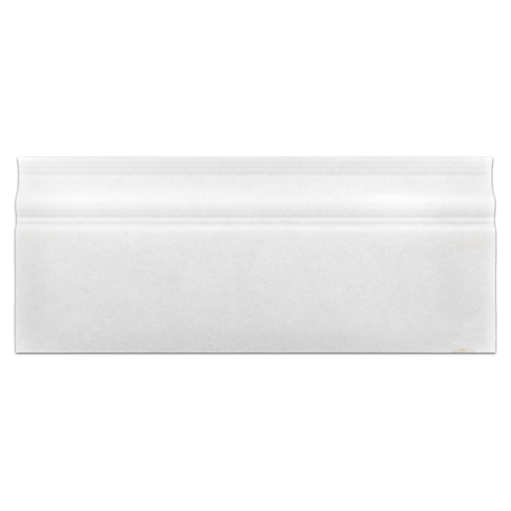 White Thassos Marble Baseboard | 4¾