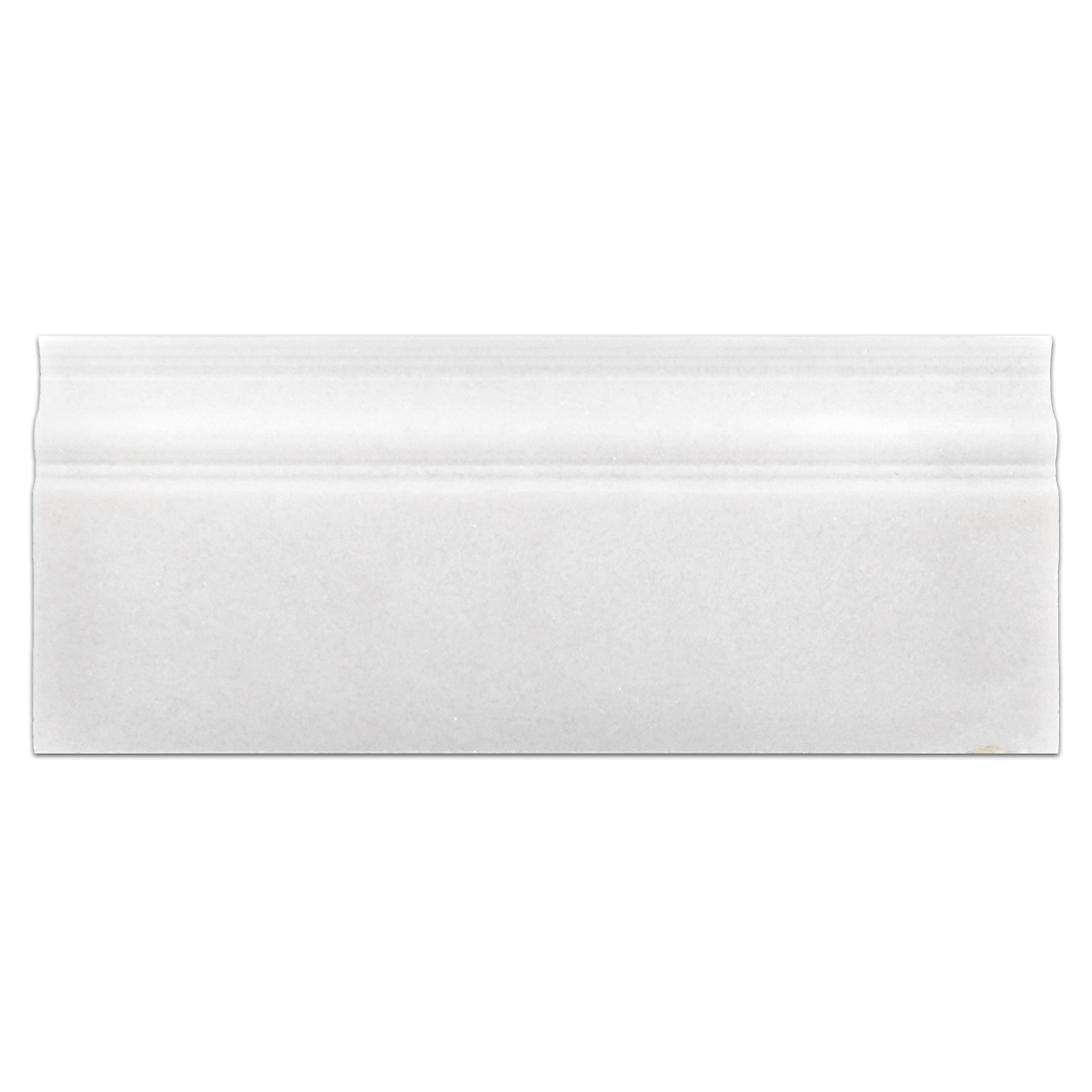 Elon White Thassos Marble Baseboard 4.75x12 Polished - Surface Group International Product