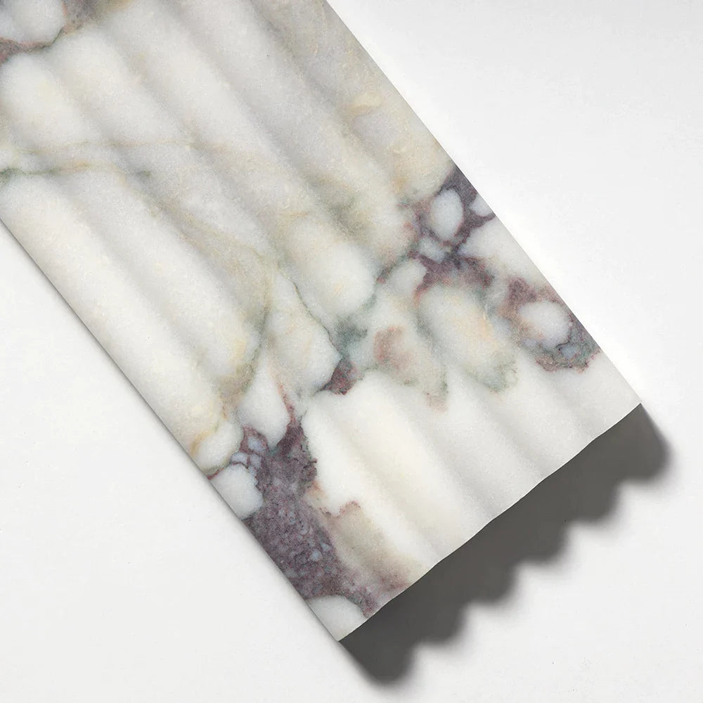 fluted calacatta viola marble wall deco tile 6x24x3_4 honed distributed by surface group