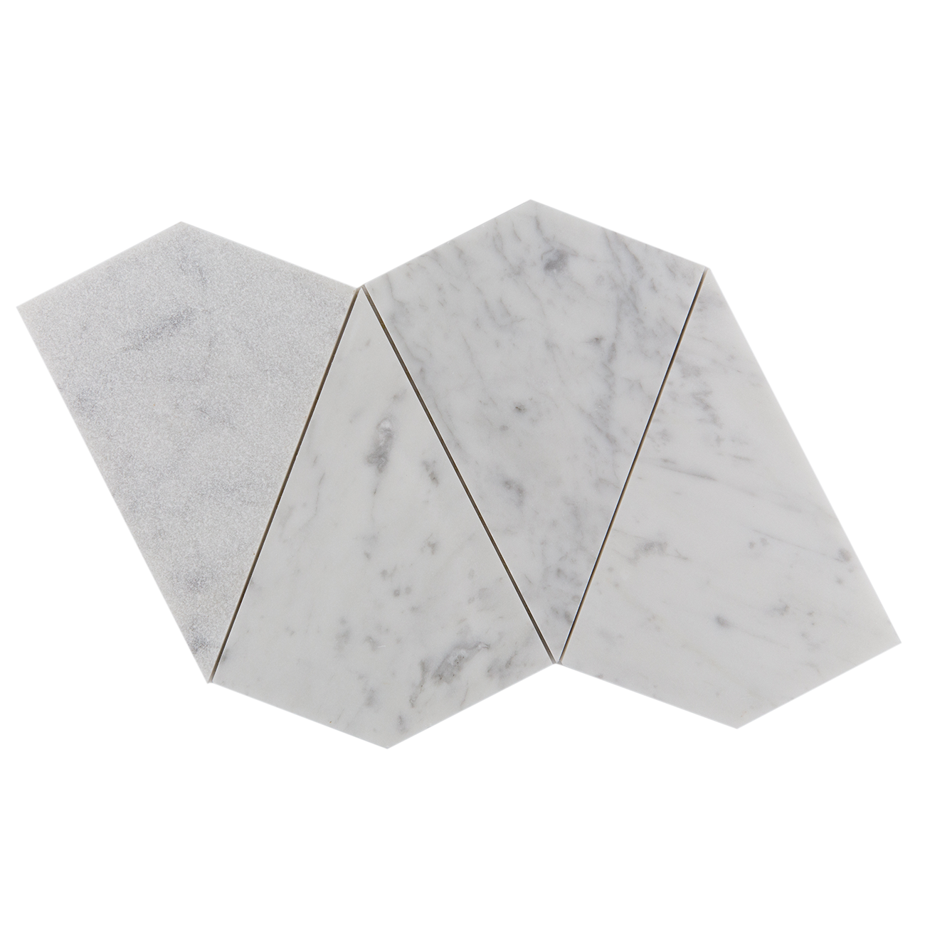 haussmann carrara bianca italian marble arrowhead mosaic tile sandblasted