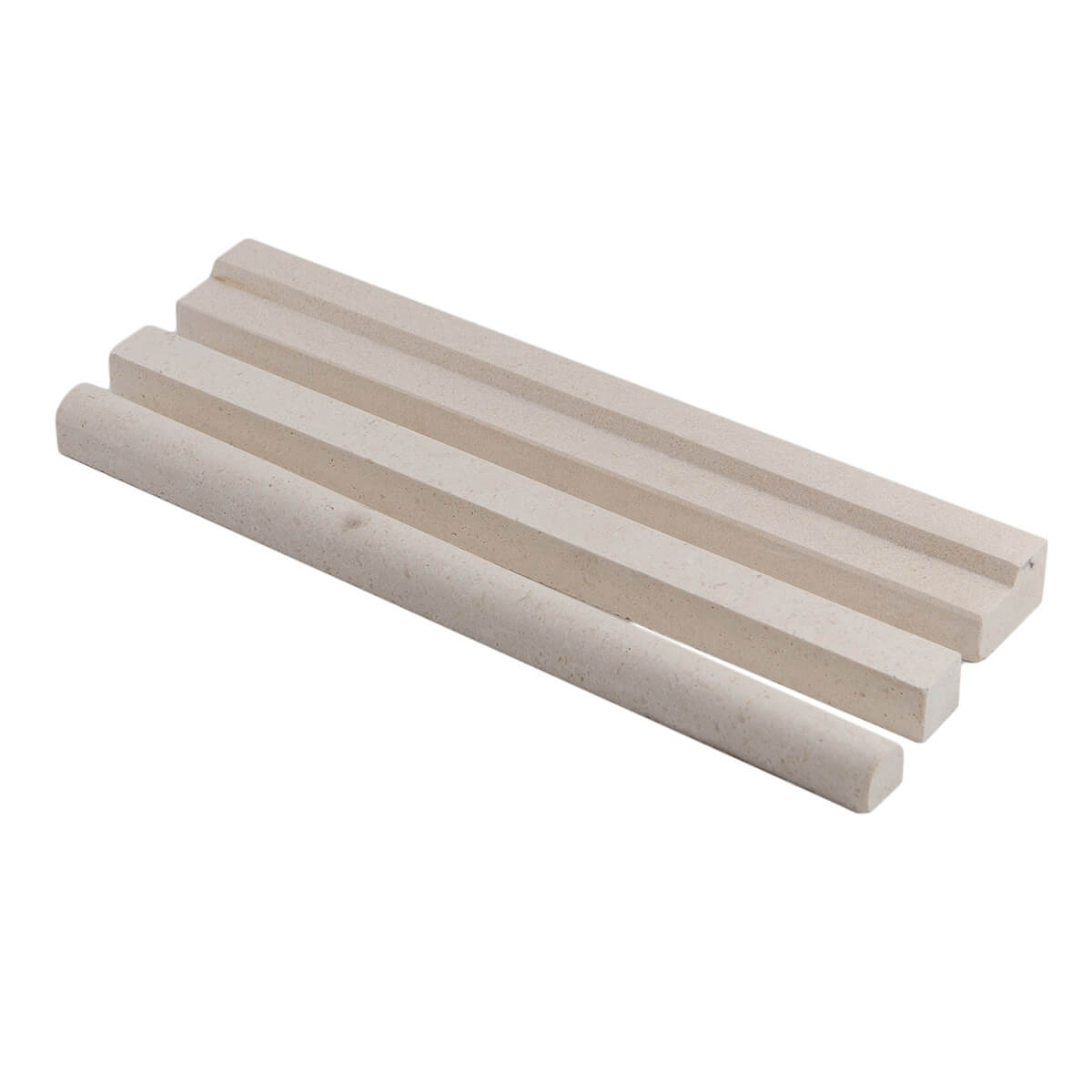Champagne limestone trim 3/4" x 12" x 3/4" bar with honed finish and straight edge