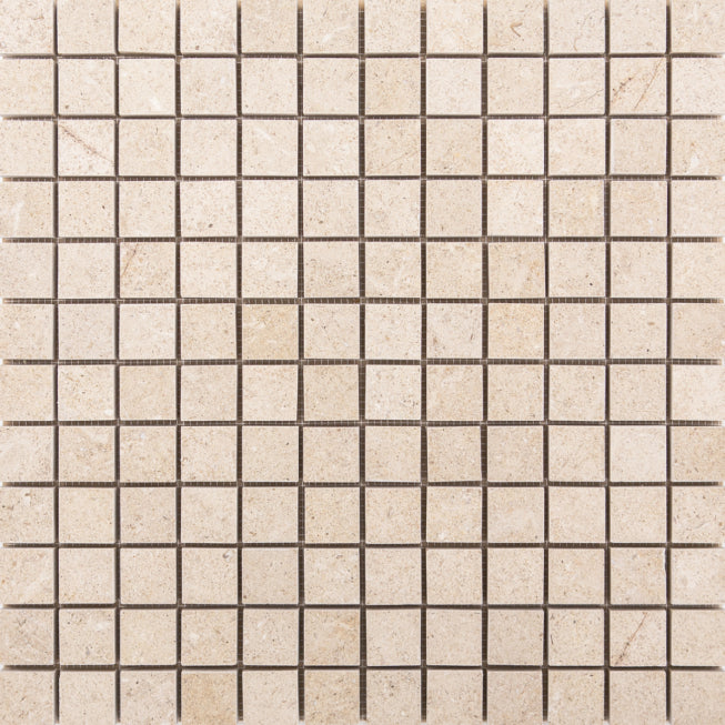 haussmann corton beige limestone square mosaic tile 1x1 honed