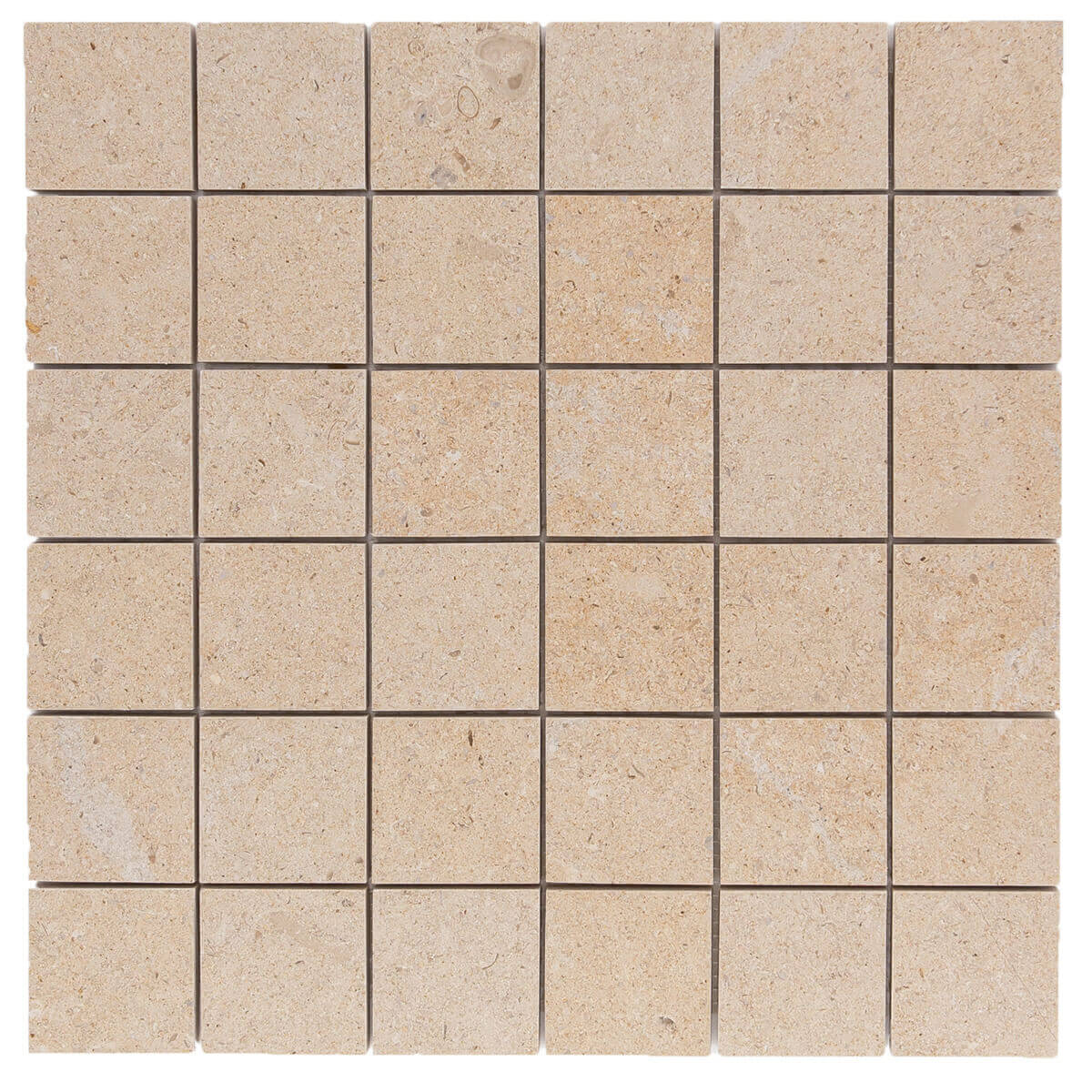 haussmann corton beige limestone square mosaic tile 2x2 honed