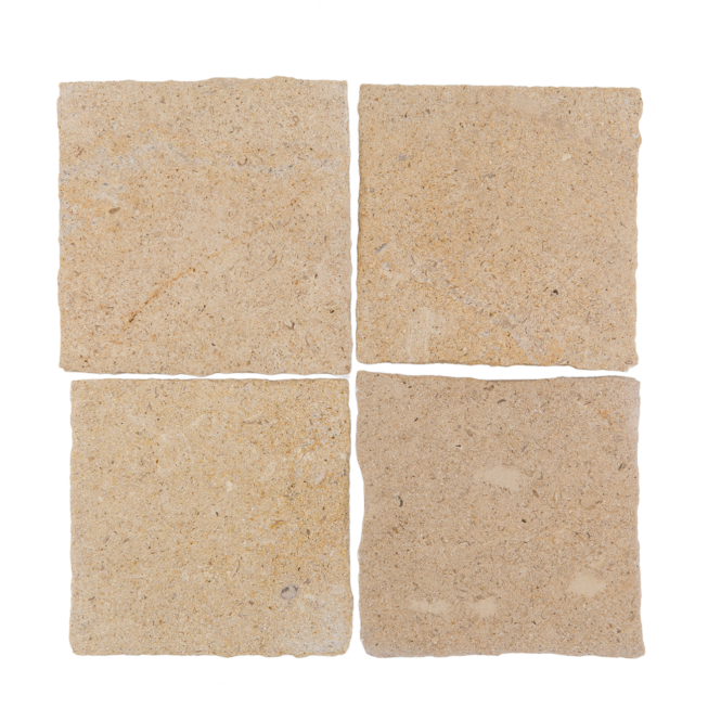 haussmann corton beige limestone square natural stone field tile 4x4 old world