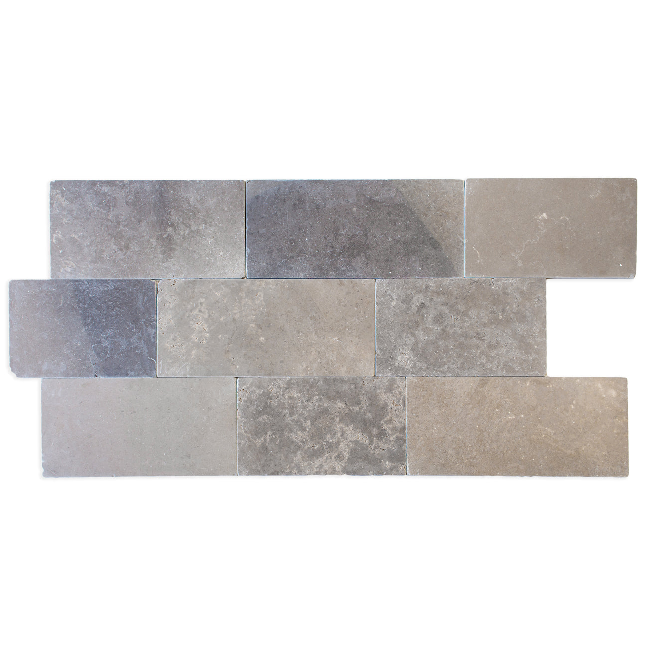 haussmann heather grey natural limestone manoir 16 inch random length interior pattern tumbled brushed 5_8 inch thick