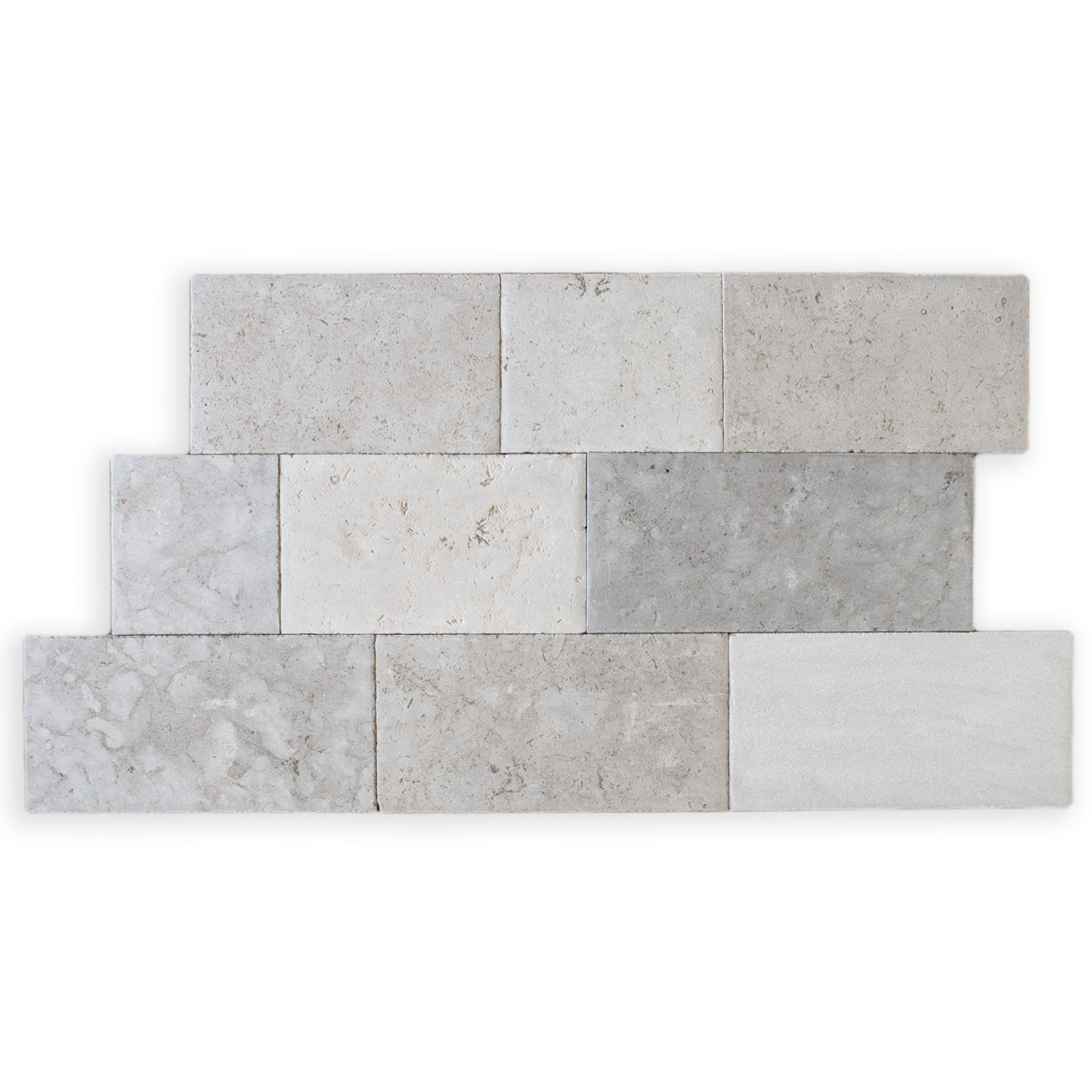 haussmann new bar gris natural limestone 16 inch random length interior pattern aged 11_16 inch thick