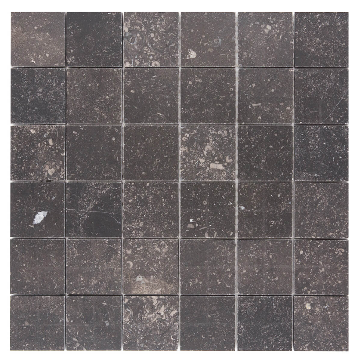 haussmann noir sully limestone square mosaic tile 2x2 honed