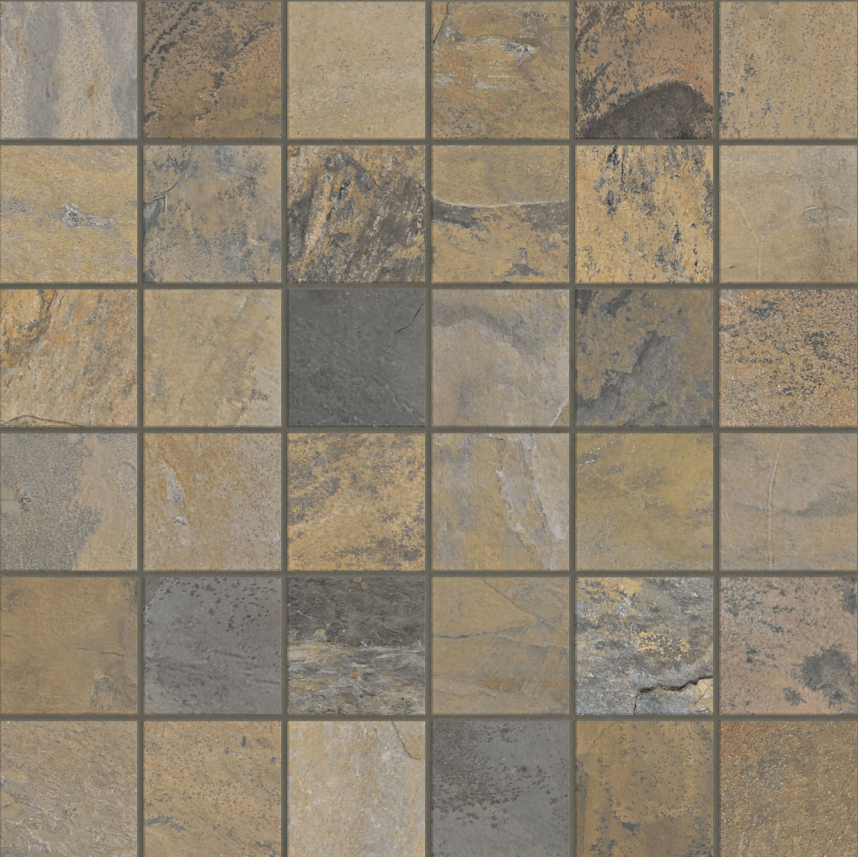 landmark 9mm essence rustic gold straight stack 2x2 mosaic 12x12x9mm matte rectified porcelain tile distributed by surface group international