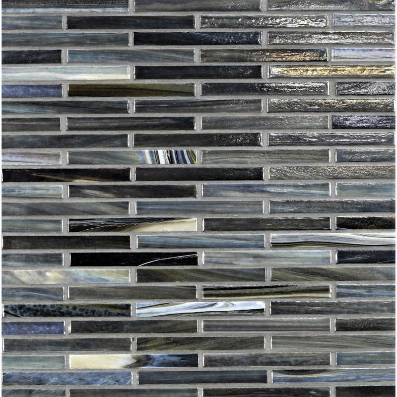 AGATE: Abruzzo 0.5"x4" Staggered Joint Field Mosaic (9.92"x12.14" | pearl)