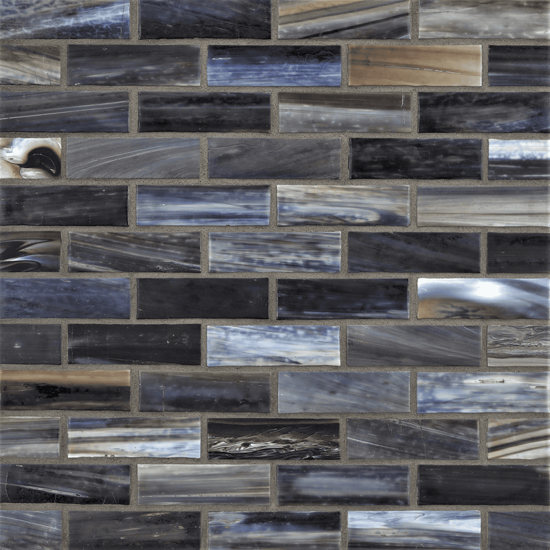 AGATE: Abruzzo 1"x3" Staggered Joint Field Mosaic (9.46"x12.49" | silk)