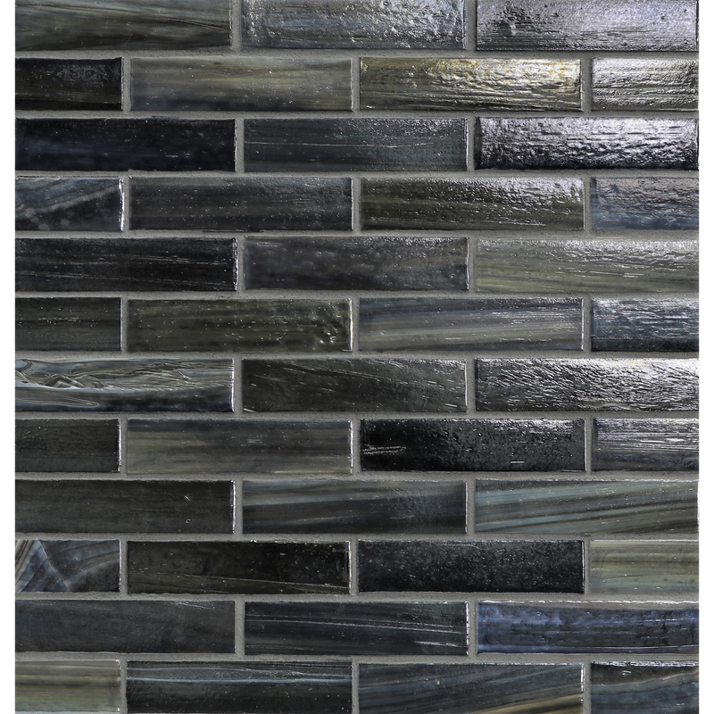 AGATE: Abruzzo 1"x4" Staggered Joint Field Mosaic (9.92"x12.41" | pearl)