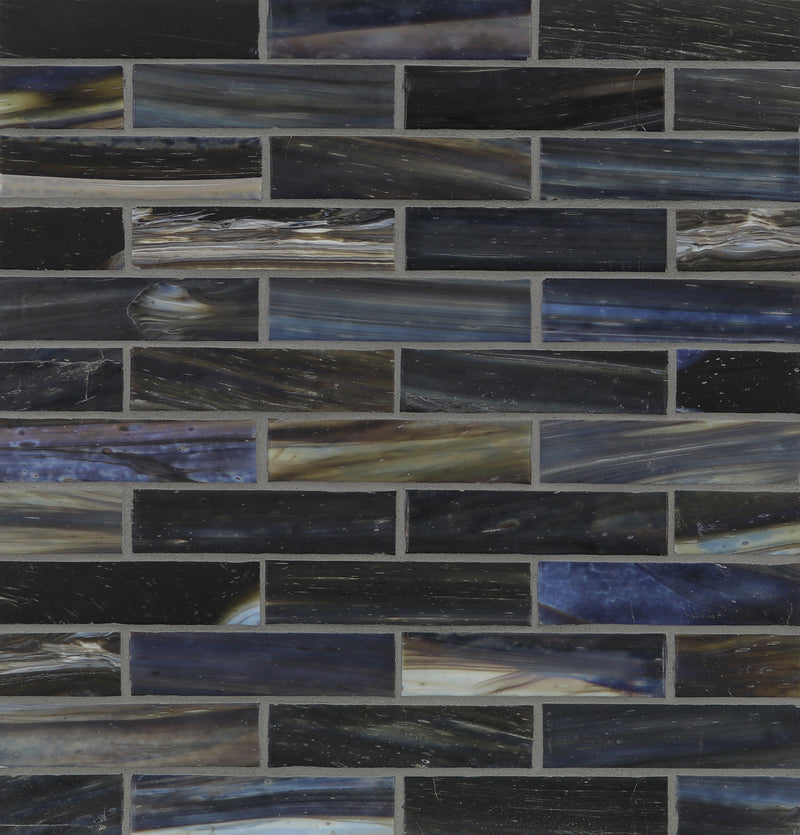 AGATE: Abruzzo 1"x4" Staggered Joint Field Mosaic (9.92"x12.41" | silk)