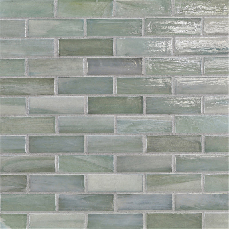 AGATE: Alassio 1"x3" Staggered Joint Field Mosaic (9.46"x12.49" | pearl)