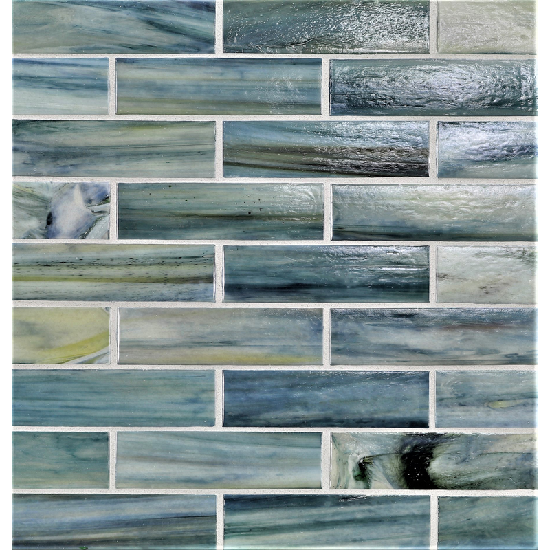 AGATE: Amalfi 1.25"x5" Staggered Joint Field Mosaic (9.80"x12.83" | pearl)