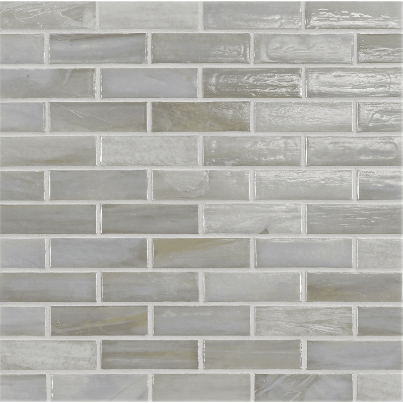 AGATE: Asolo 1"x3" Staggered Joint Field Mosaic (9.46"x12.49" | pearl)