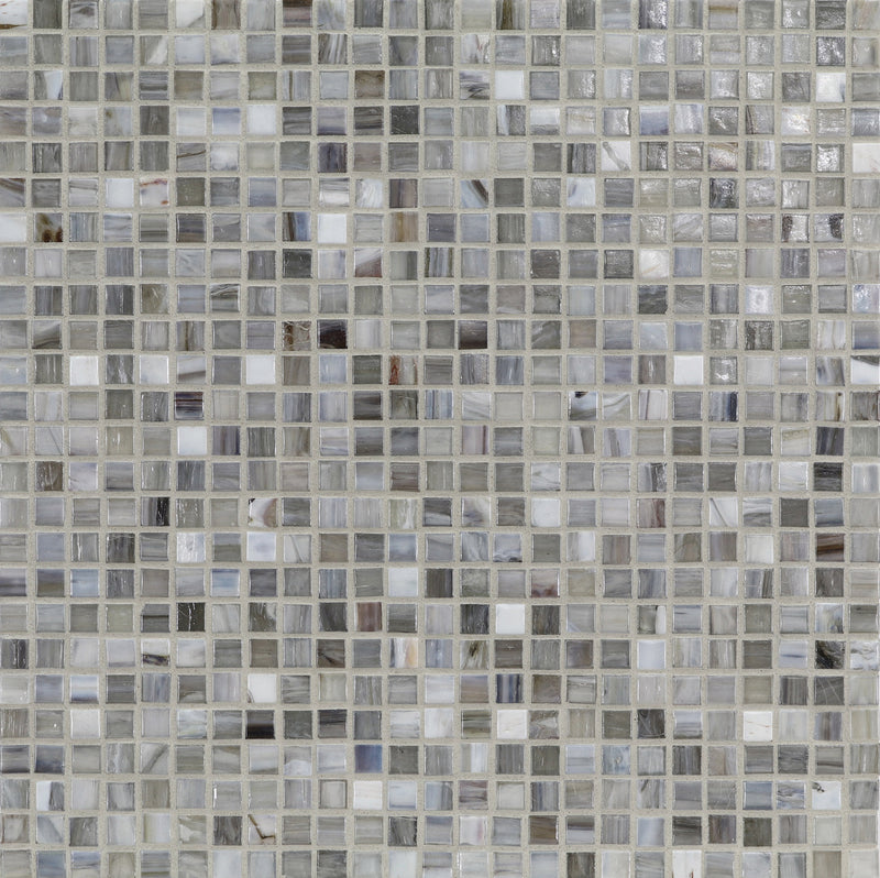 AGATE: Bari 0.5"x0.5" Straight Stack Field Mosaic (12.52"x12.52" | pearl)