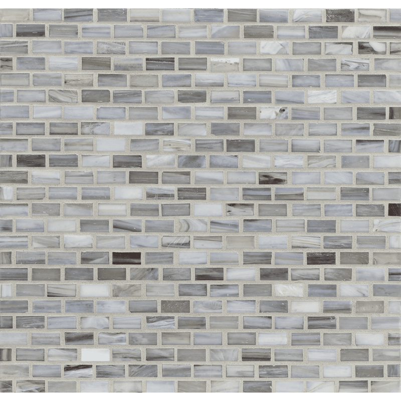 AGATE: Bari 0.5"x1" Staggered Joint Field Mosaic (12.51"x12.51" | silk)