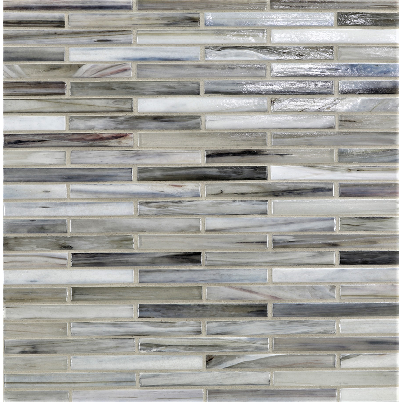 AGATE: Bari 0.5"x4" Staggered Joint Field Mosaic (9.92"x12.14" | pearl)