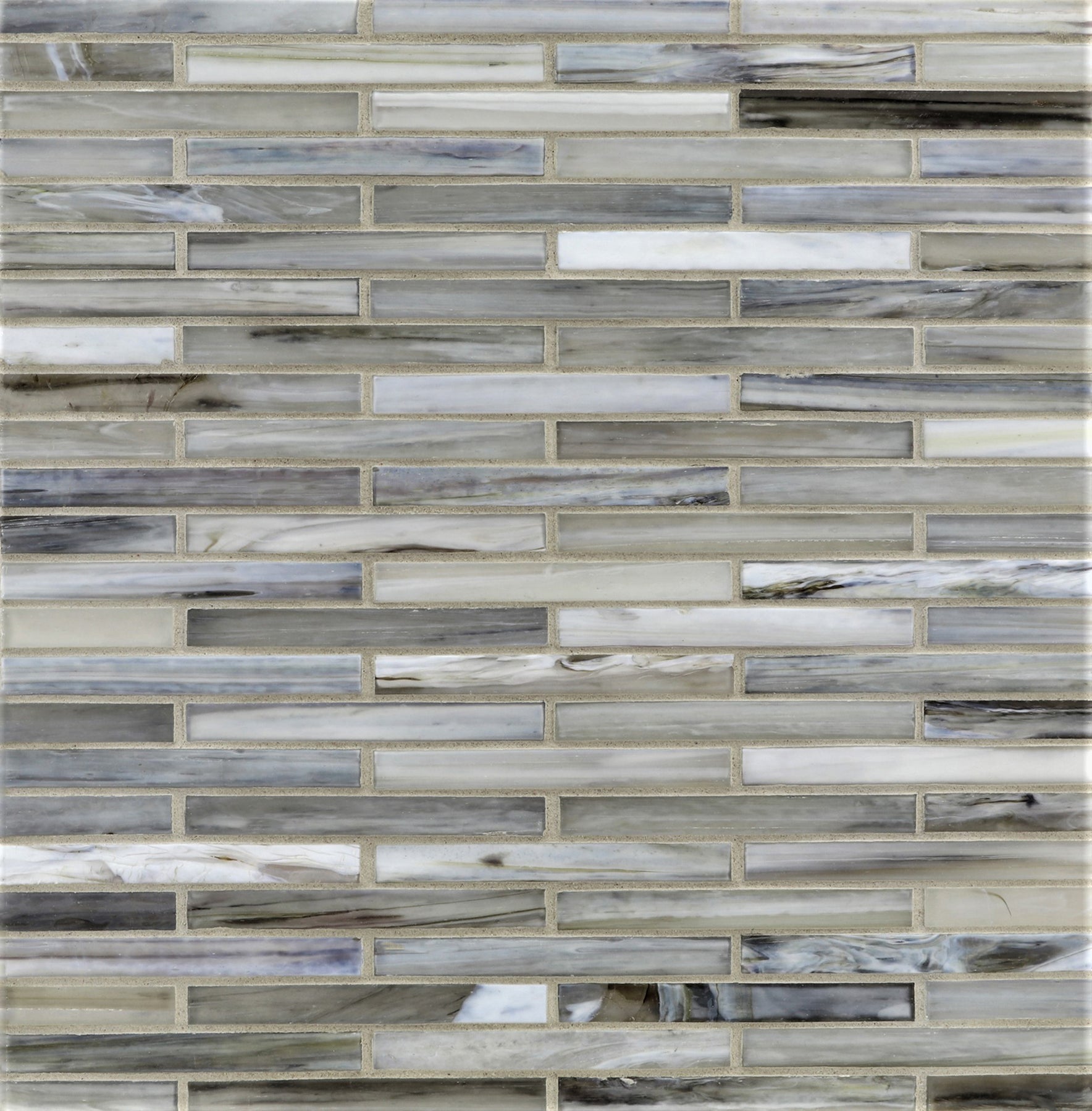 AGATE: Bari 0.5"x4" Staggered Joint Field Mosaic (9.92"x12.14" | silk)