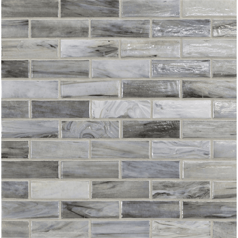 AGATE: Bari 1"x3" Staggered Joint Field Mosaic (9.46"x12.49" | pearl)