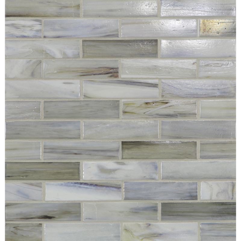 AGATE: Bari 1"x4" Staggered Joint Field Mosaic (9.92"x12.41" | pearl)