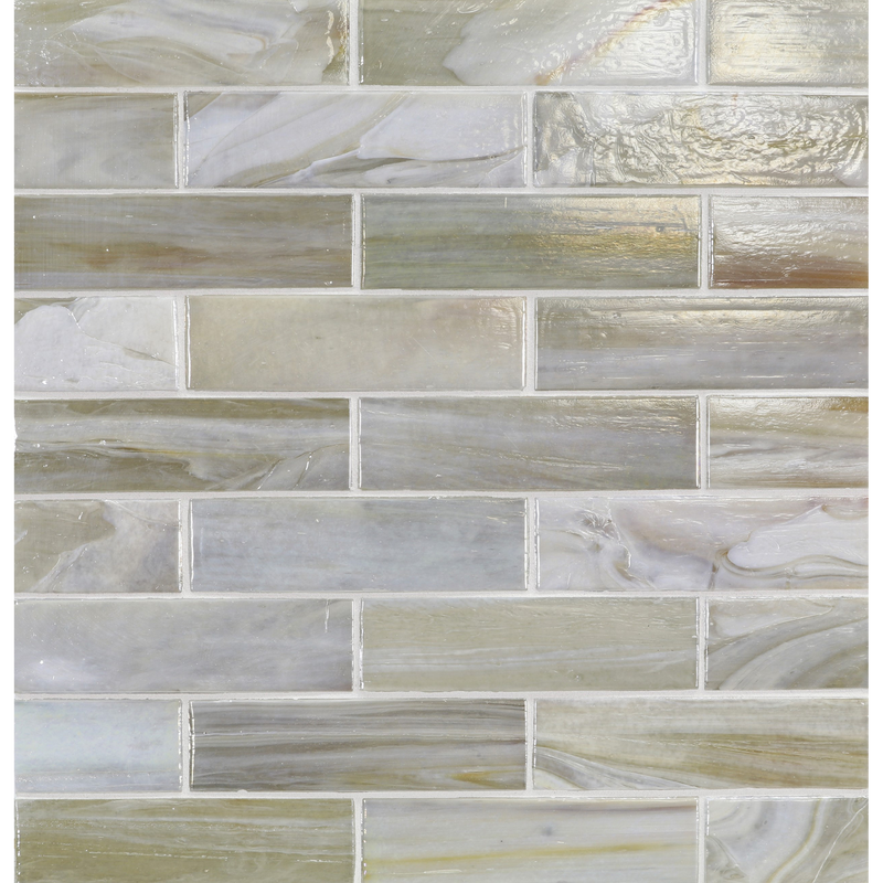 AGATE: Cortona 1.25"x5" Staggered Joint Field Mosaic (9.80"x12.83" | pearl)