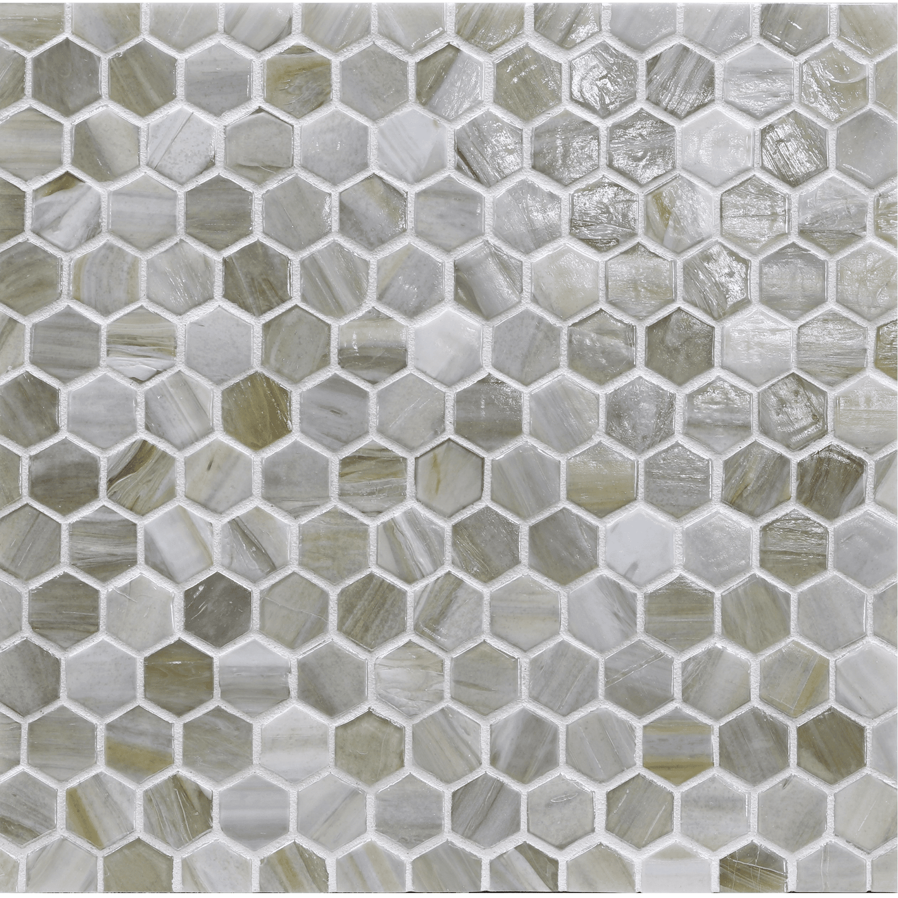 AGATE: Cortona 1" Hexagonal Field Mosaic (12.37"x12.49" | pearl)
