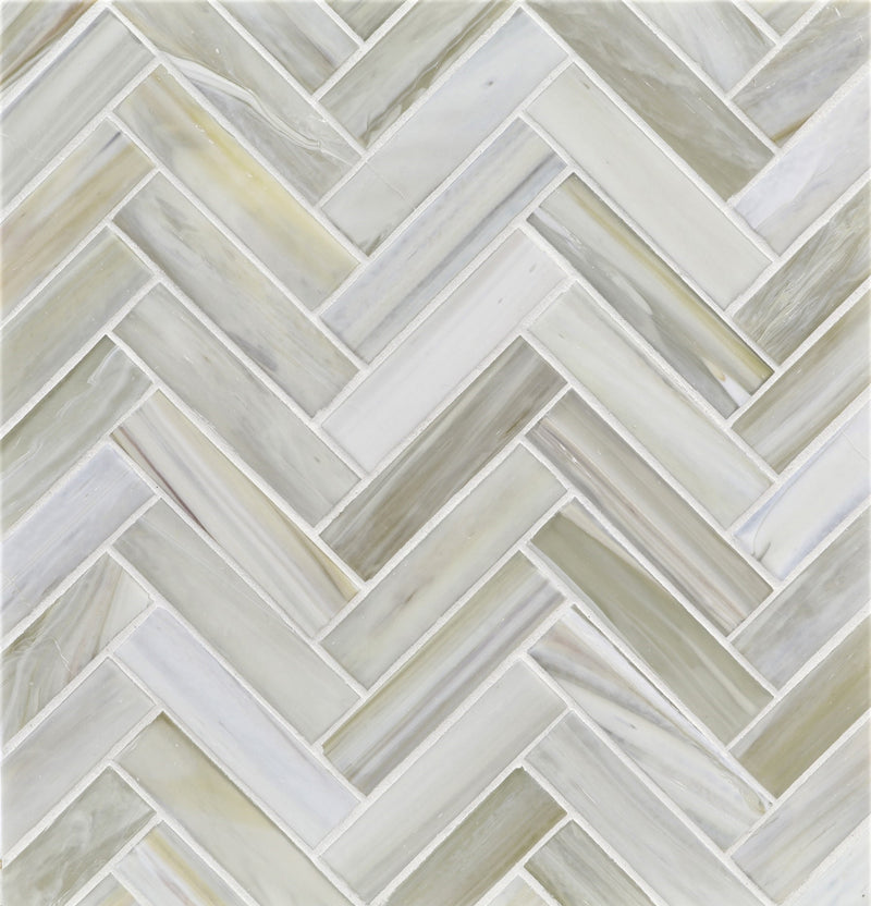 AGATE: Cortona 1"x4" Herringbone Field Mosaic (8.83"x11.24" | silk)
