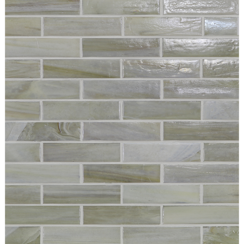 AGATE: Cortona 1"x4" Staggered Joint Field Mosaic (9.92"x12.41" | pearl)