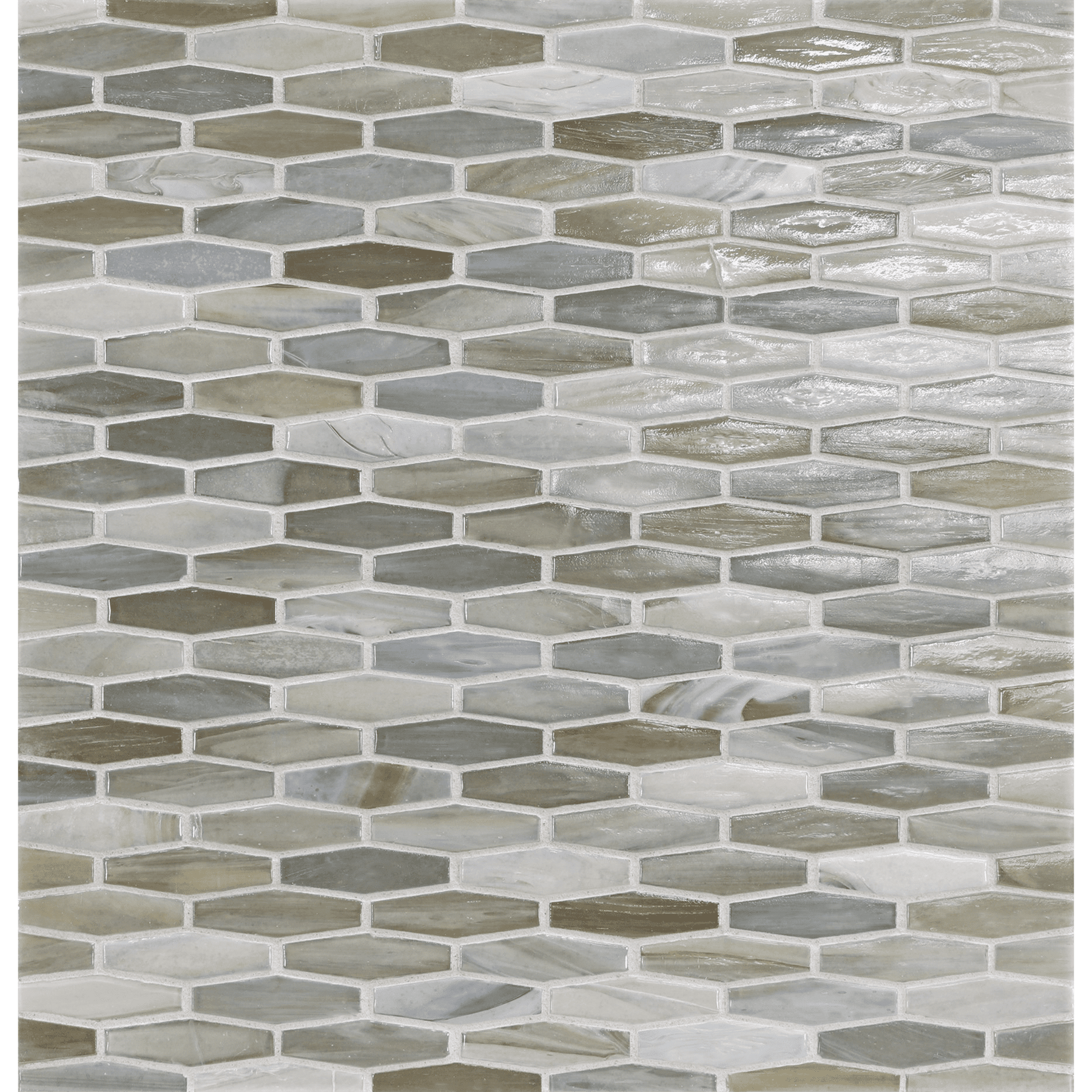 AGATE: Cortona Martini Elongated Hexagon Field Mosaic (11.96"x12.58" | pearl)