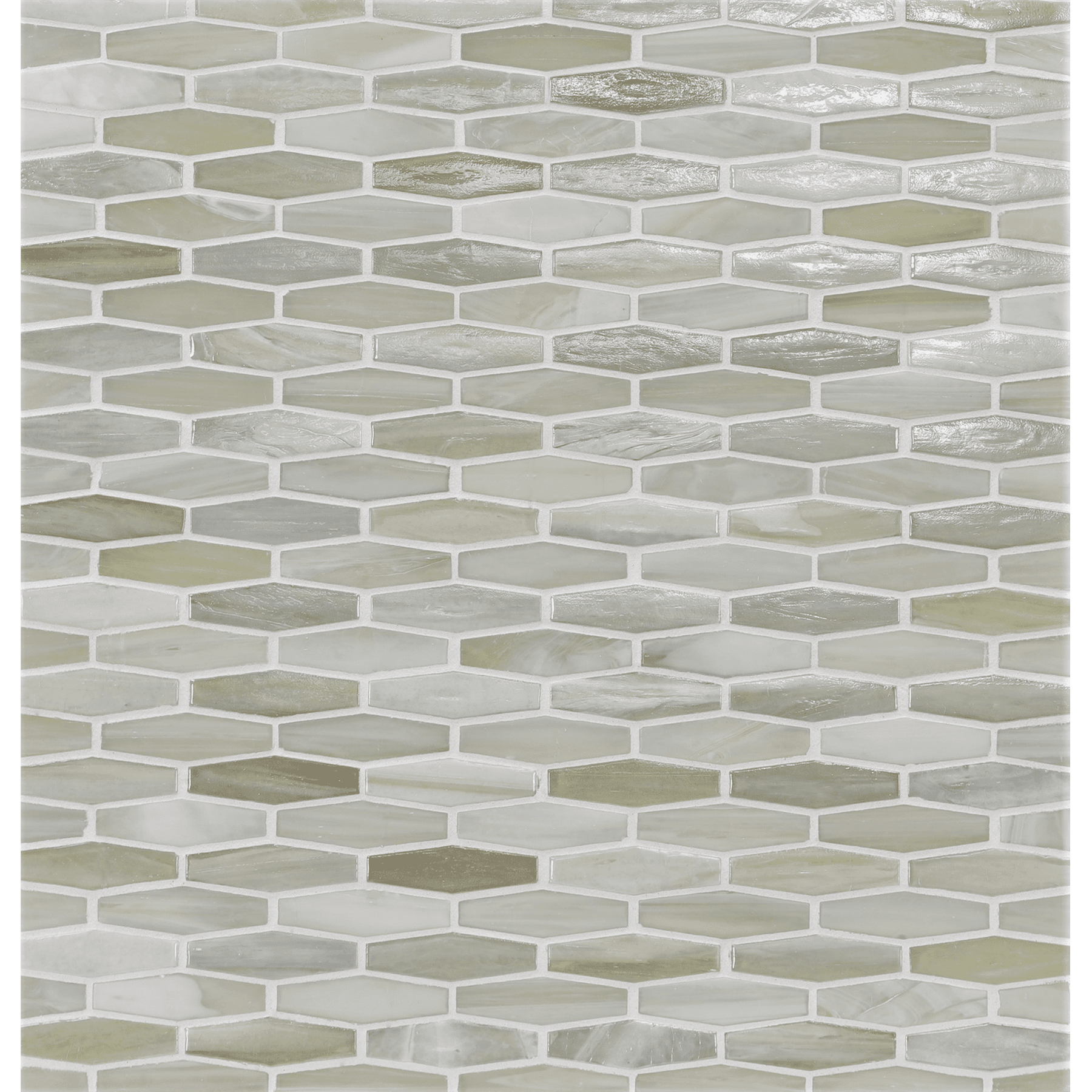 AGATE: Cortona Martini Elongated Hexagon Field Mosaic (11.96"x12.58" | ribbed)