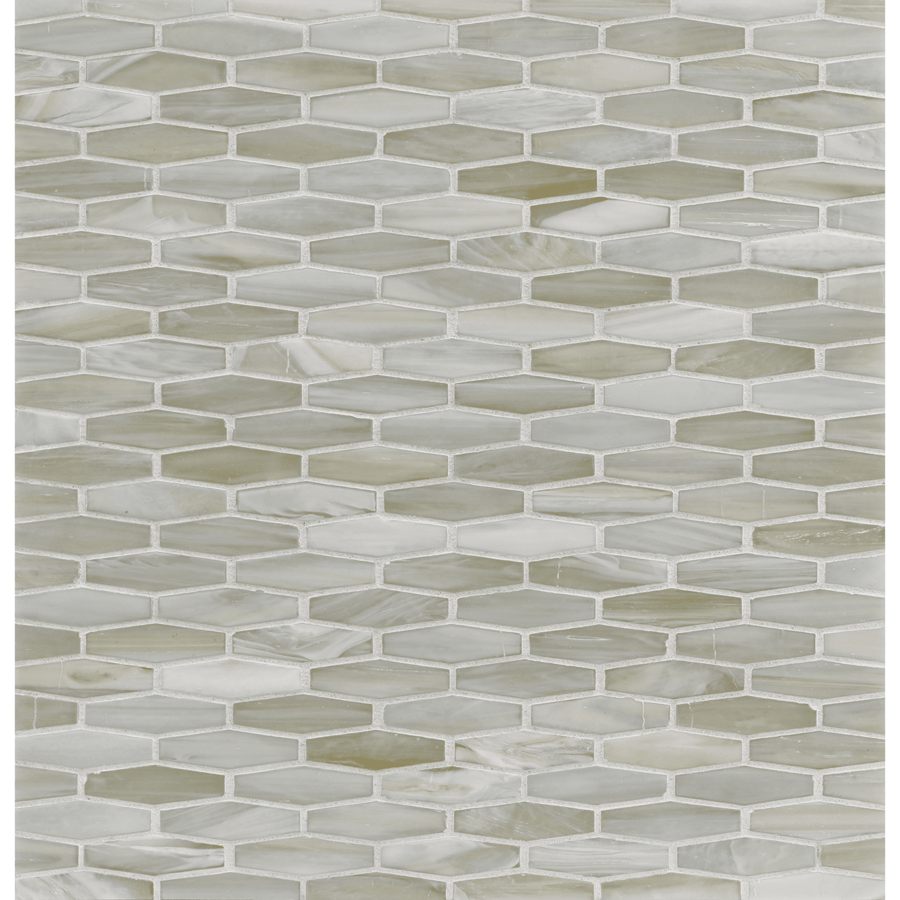 AGATE: Cortona Martini Elongated Hexagon Field Mosaic (11.96"x12.58" | silk)
