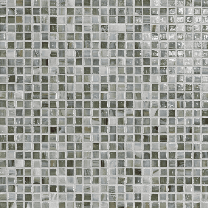 AGATE: Pienza 0.5"x0.5" Straight Stack Field Mosaic (12.52"x12.52" | pearl)