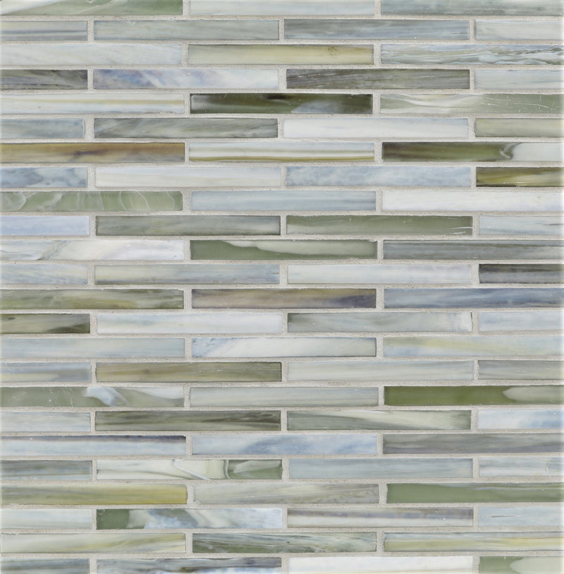 AGATE: Pienza 0.5"x4" Staggered Joint Field Mosaic (9.92"x12.14" | silk)