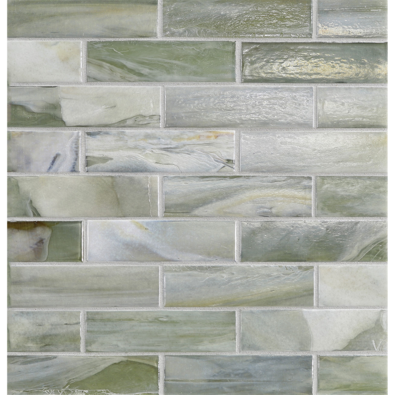 AGATE: Pienza 1.25"x5" Staggered Joint Field Mosaic (9.80"x12.83" | pearl)