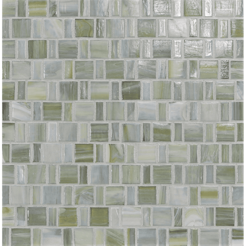 AGATE: Pienza Japonaise Staggered Joint Field Mosaic (12.57"x12.50" | pearl)