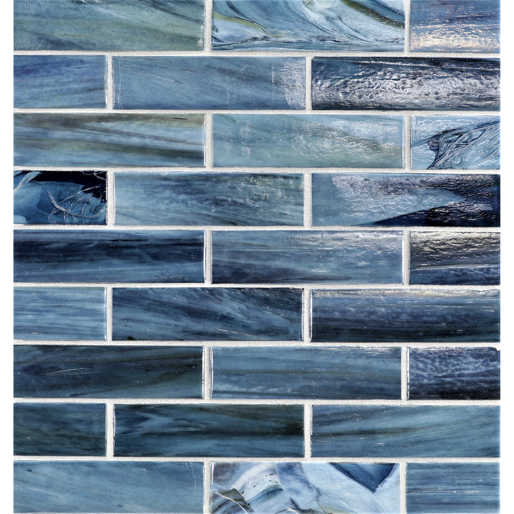 AGATE: Portofino 1.25"x5" Staggered Joint Field Mosaic (9.80"x12.83" | pearl)