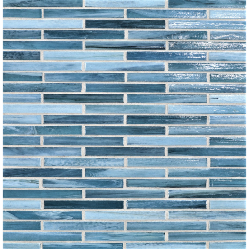AGATE: Umbria 0.5"x4" Staggered Joint Field Mosaic (9.92"x12.14" | pearl)