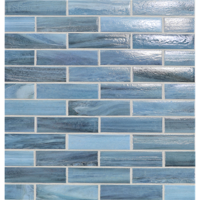 AGATE: Umbria 1"x4" Staggered Joint Field Mosaic (9.92"x12.41" | pearl)