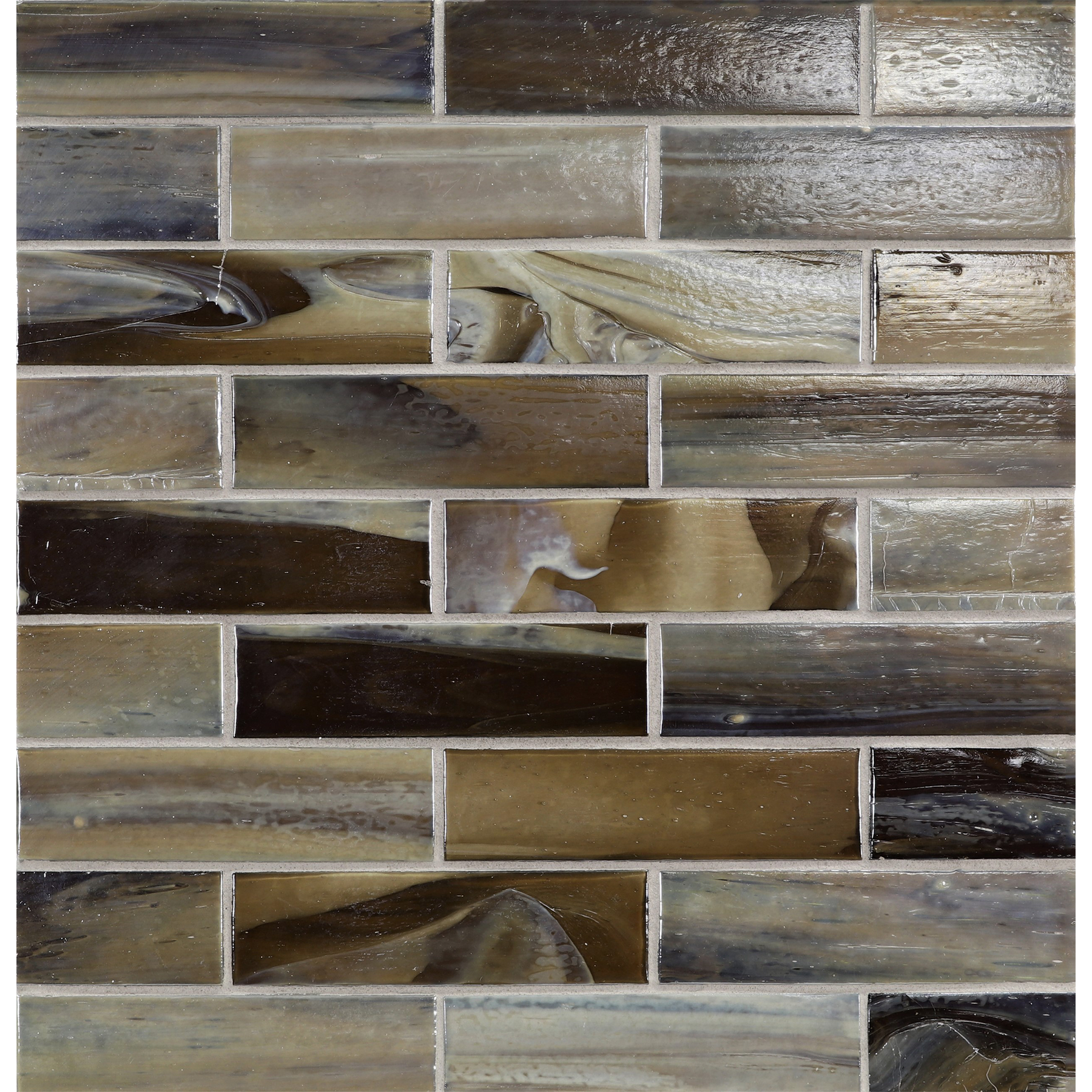 AGATE: Verona 1.25"x5" Staggered Joint Field Mosaic (9.80"x12.83" | pearl)