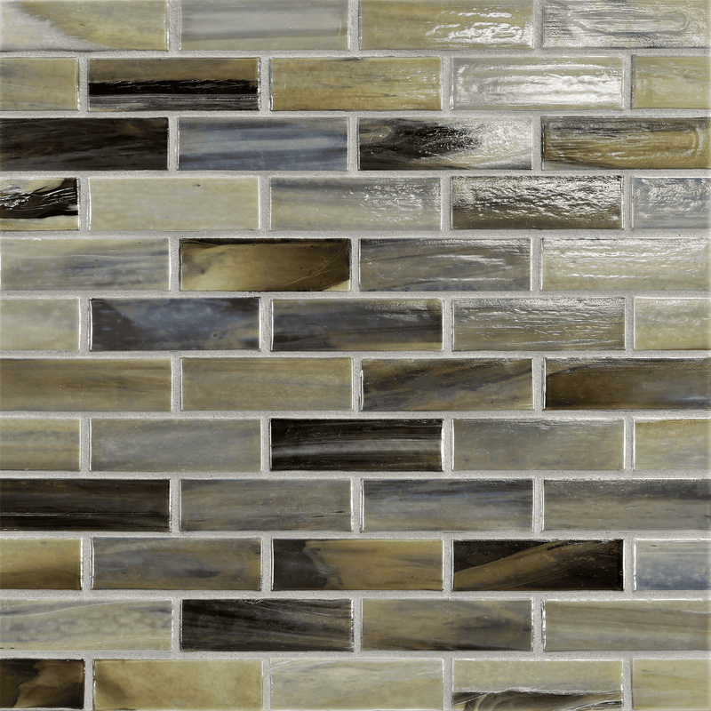 AGATE: Verona 1"x3" Staggered Joint Field Mosaic (9.46"x12.49" | pearl)